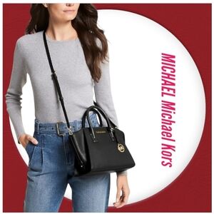 MICHAEL KORS Avril Small Leather Top-Zip Crossbody Satchel bag